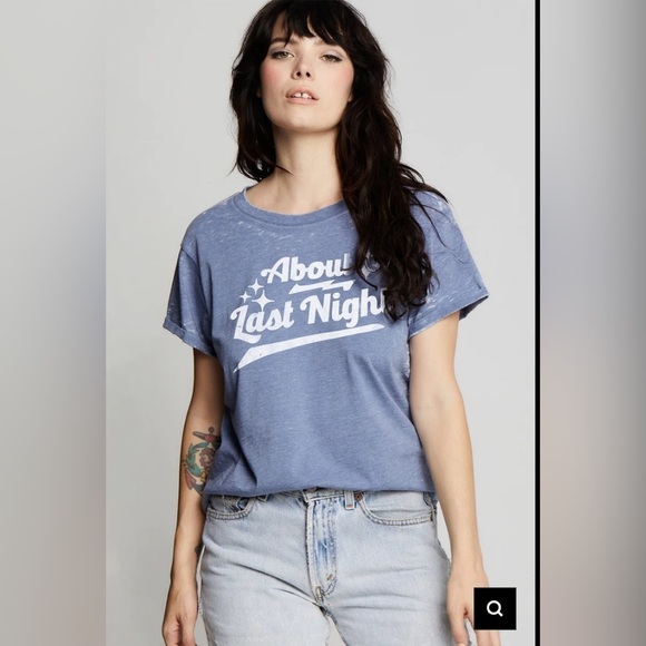 TEEGRAMS ABOUT LAST NIGHT DISTRESSED TEE NWOT - Picture 1 of 5